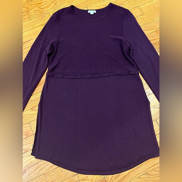 J. Jill Wool Blend Aubergine Grace Sweater Tunic Mini Dress Size Small - Picture 4 of 13